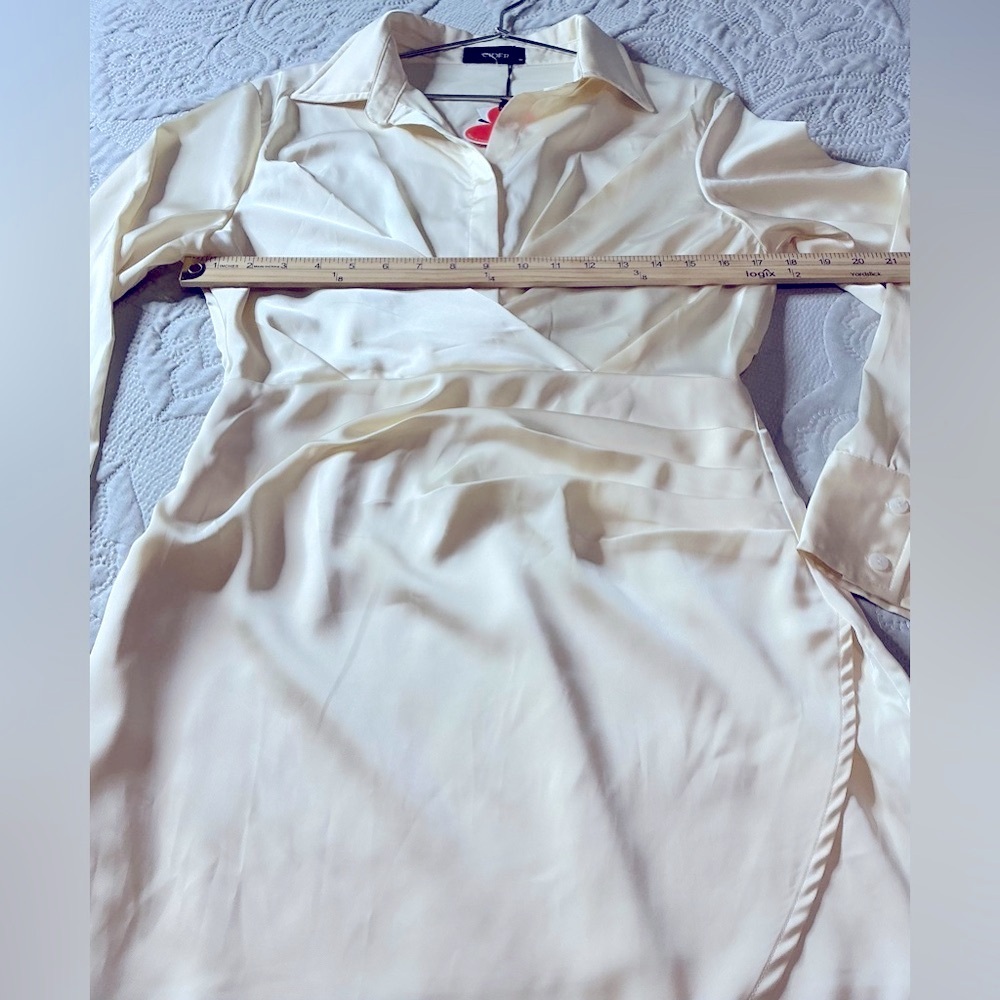 Cider Elegant Cream Long Sleeve Dress - Picture 9 of 14